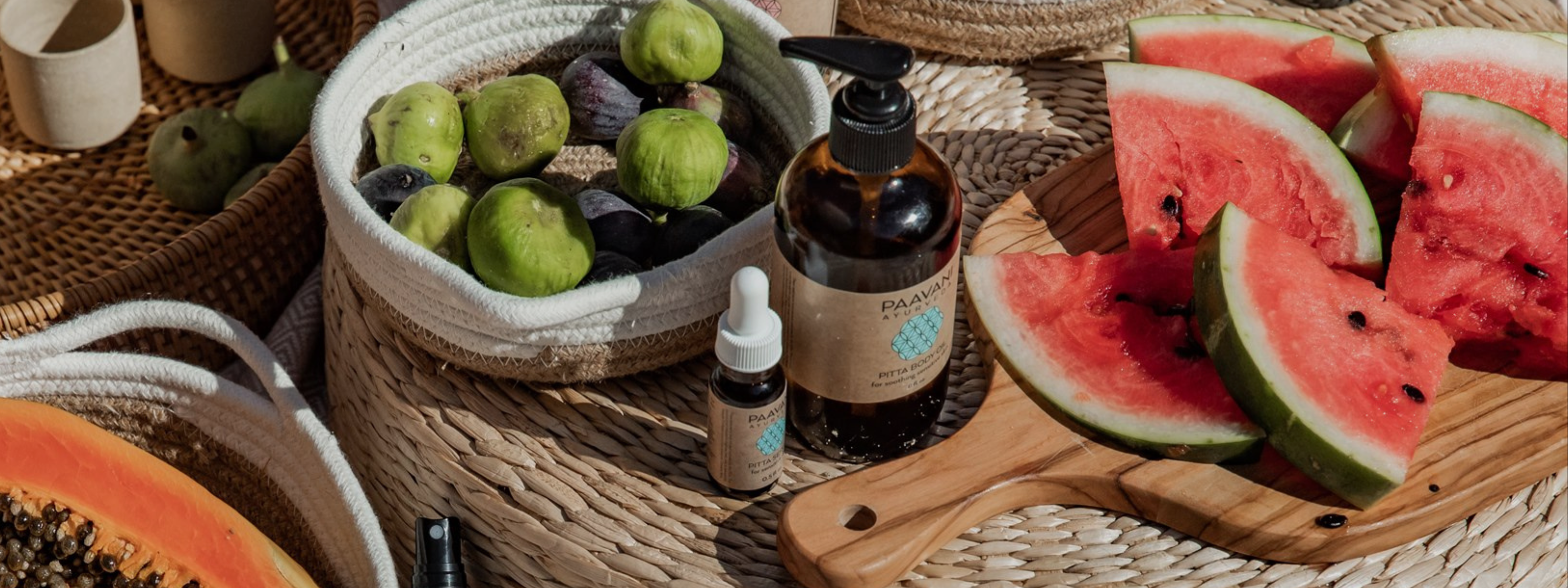 Seasonal Ayurvedic Support collection featuring cooling remedies, skincare, teas & rituals for pitta season and summer wellness.
