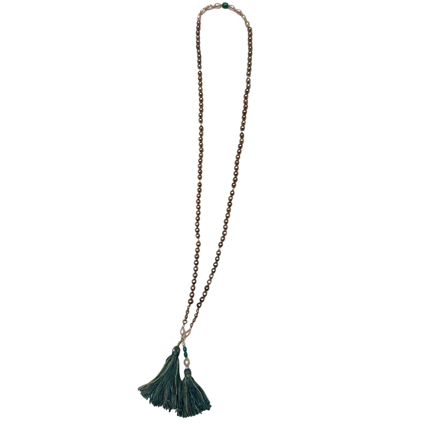 Virya Mala | Chocolate, Pink & White Pearl Mala for Strength, Energy & Courage