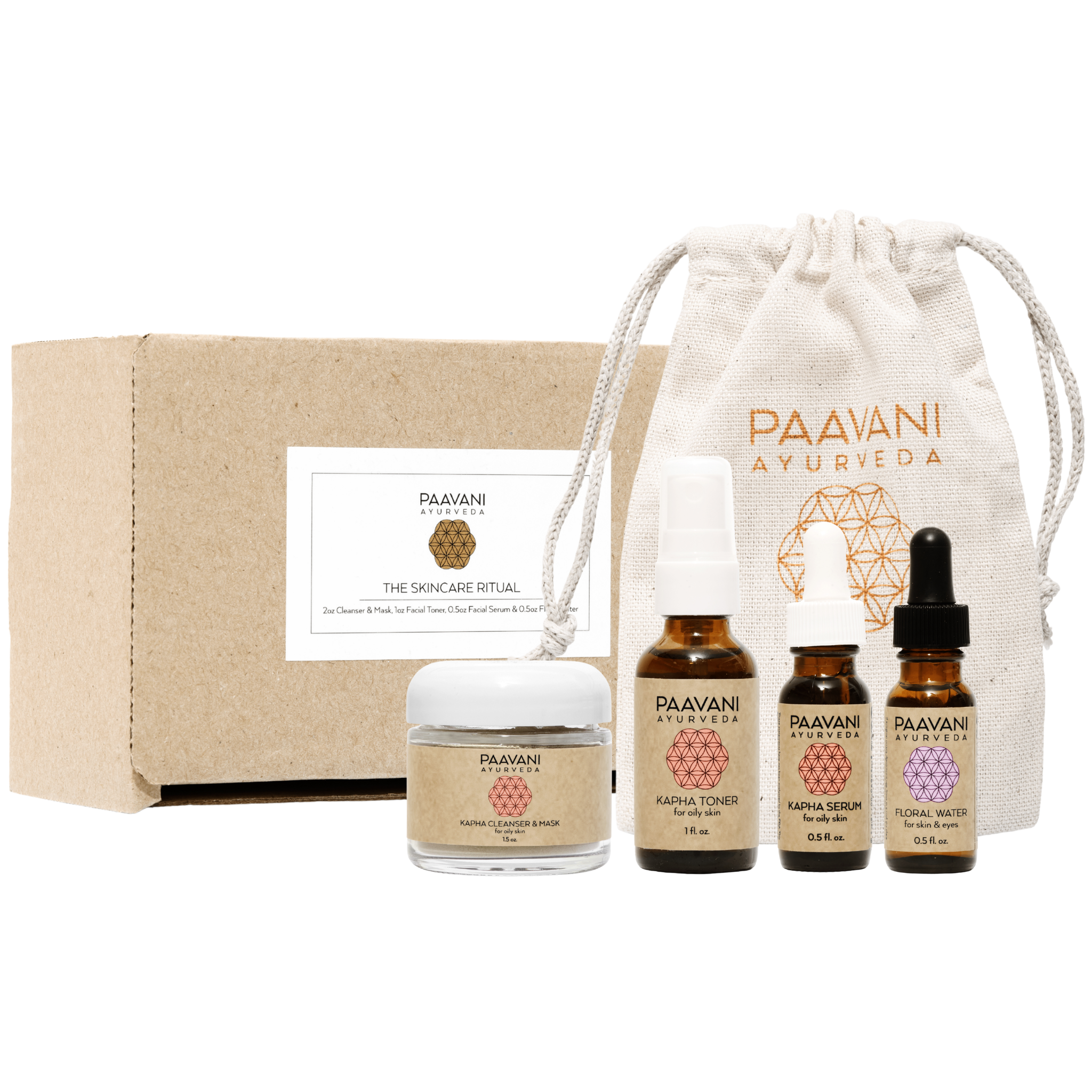 Kapha Skincare Ritual | Travel Size Ayurvedic Set for Oily Skin