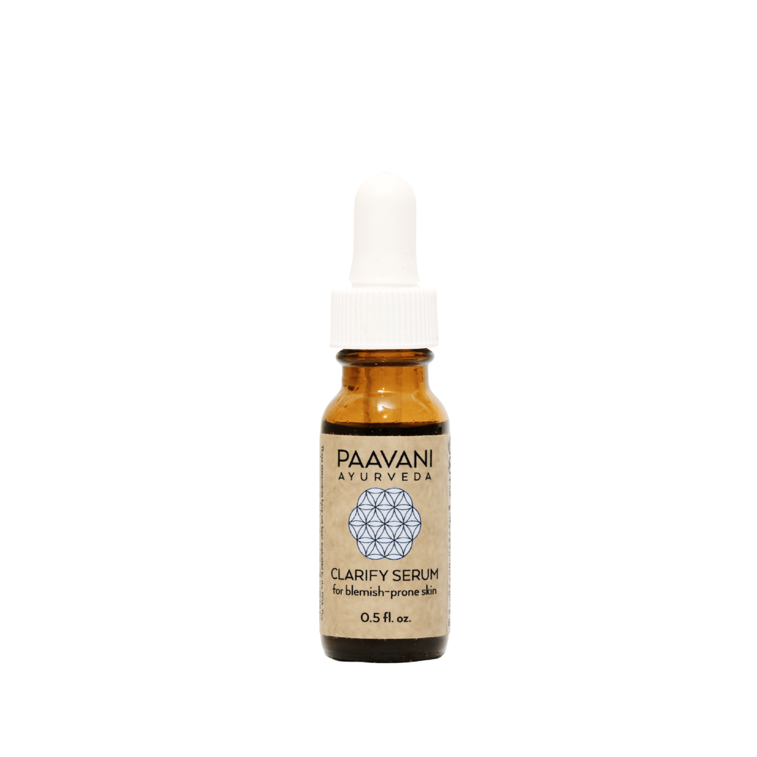Paavani Ayurveda Clarify Serum 0.5 oz bottle on a white background