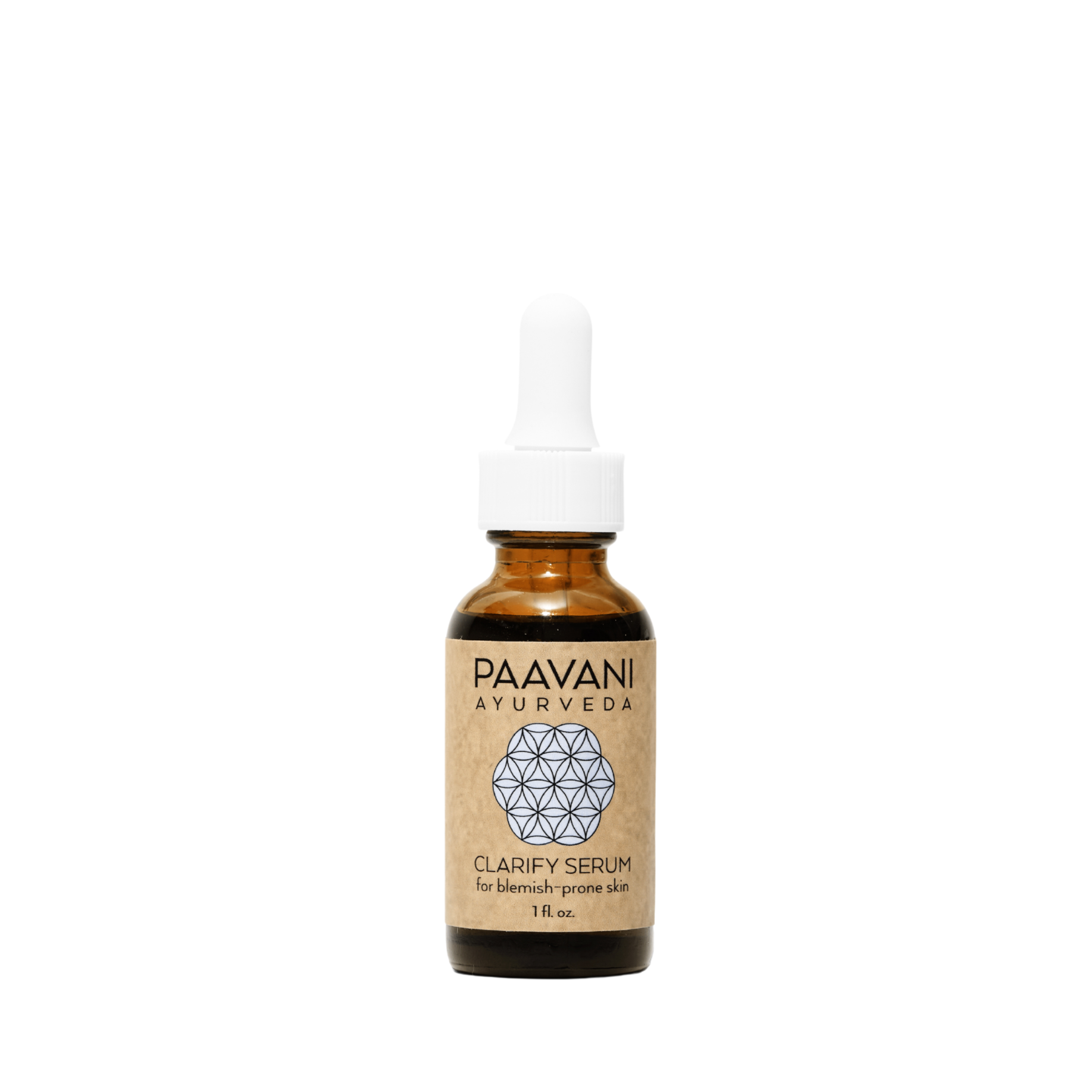 Paavani Ayurveda Clarify Serum 1oz bottle on a white background