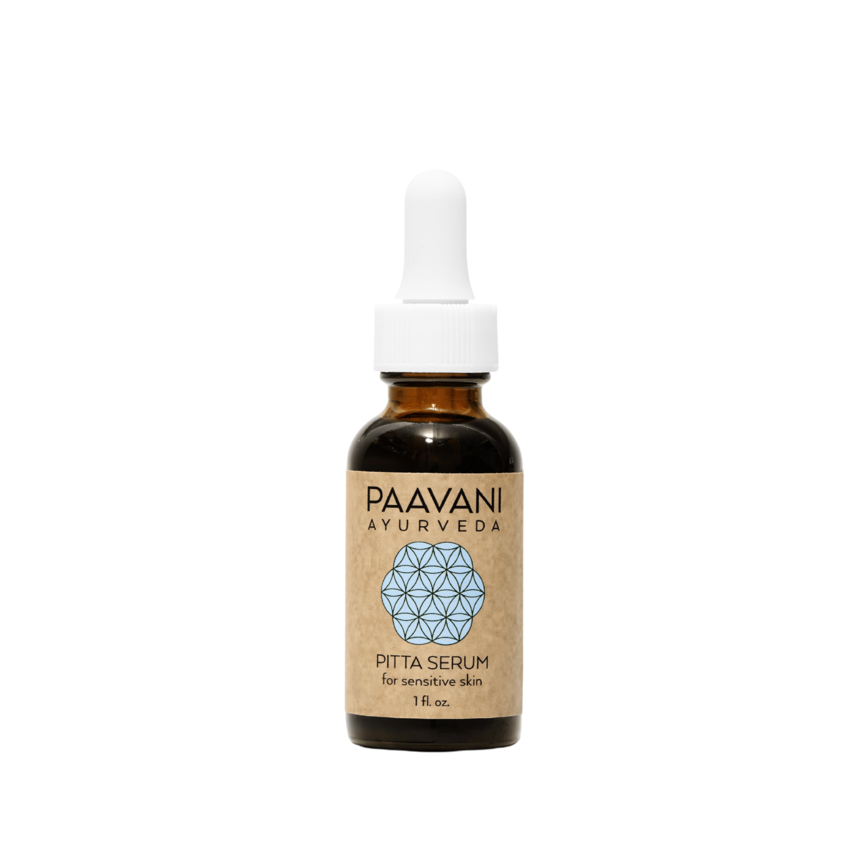 Paavani Ayurveda Pitta Serum 1oz bottle on a white background