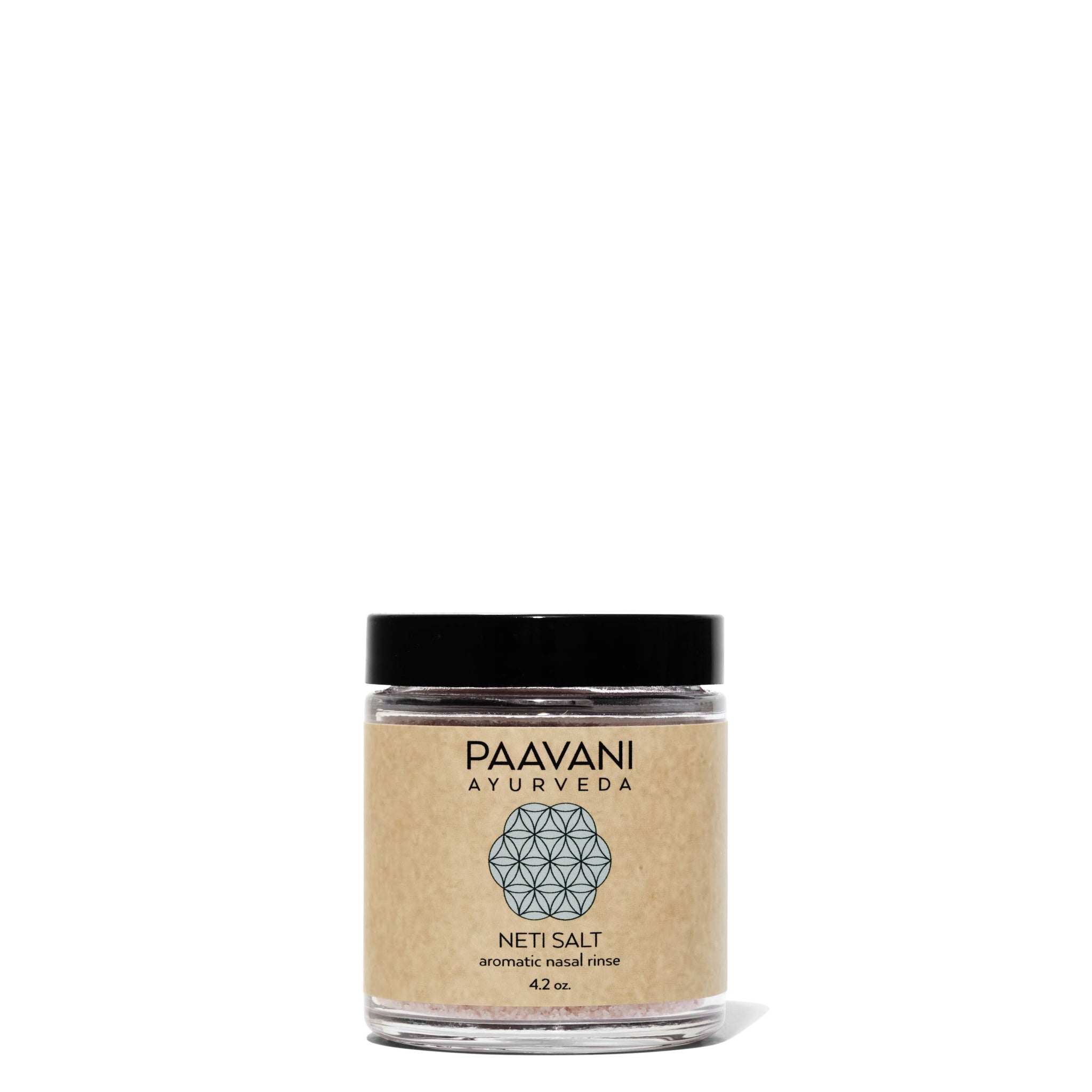 Jar of Paavani Ayurveda Neti Salt on a white background