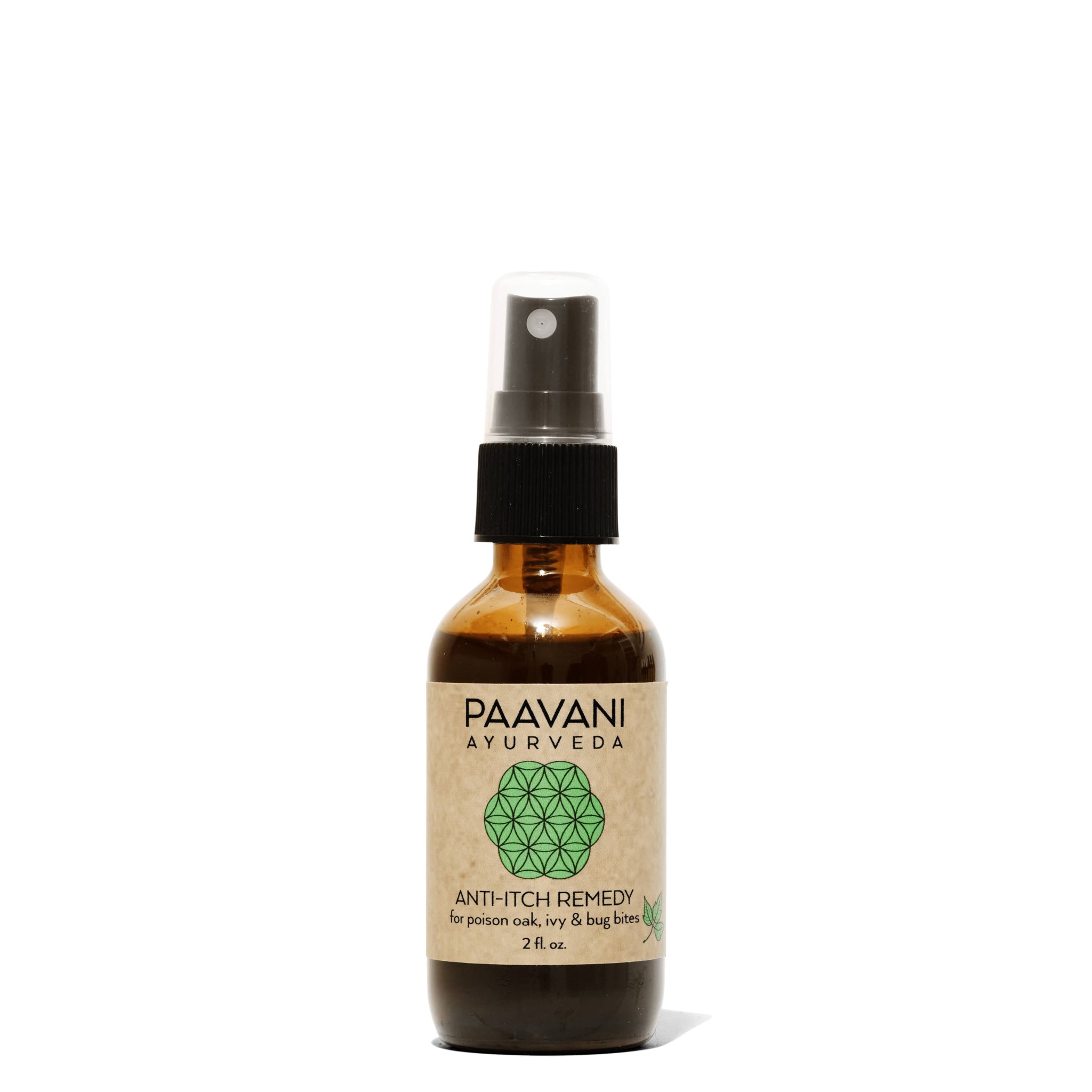 PAAVANI AYURVEDA anti-itch remedy bottle on a white background