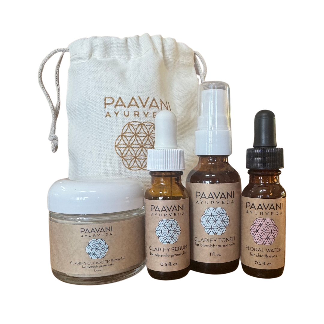 Clarify Skincare Ritual | Travel Size Ayurvedic Skincare Set for Acne & Oily Skin