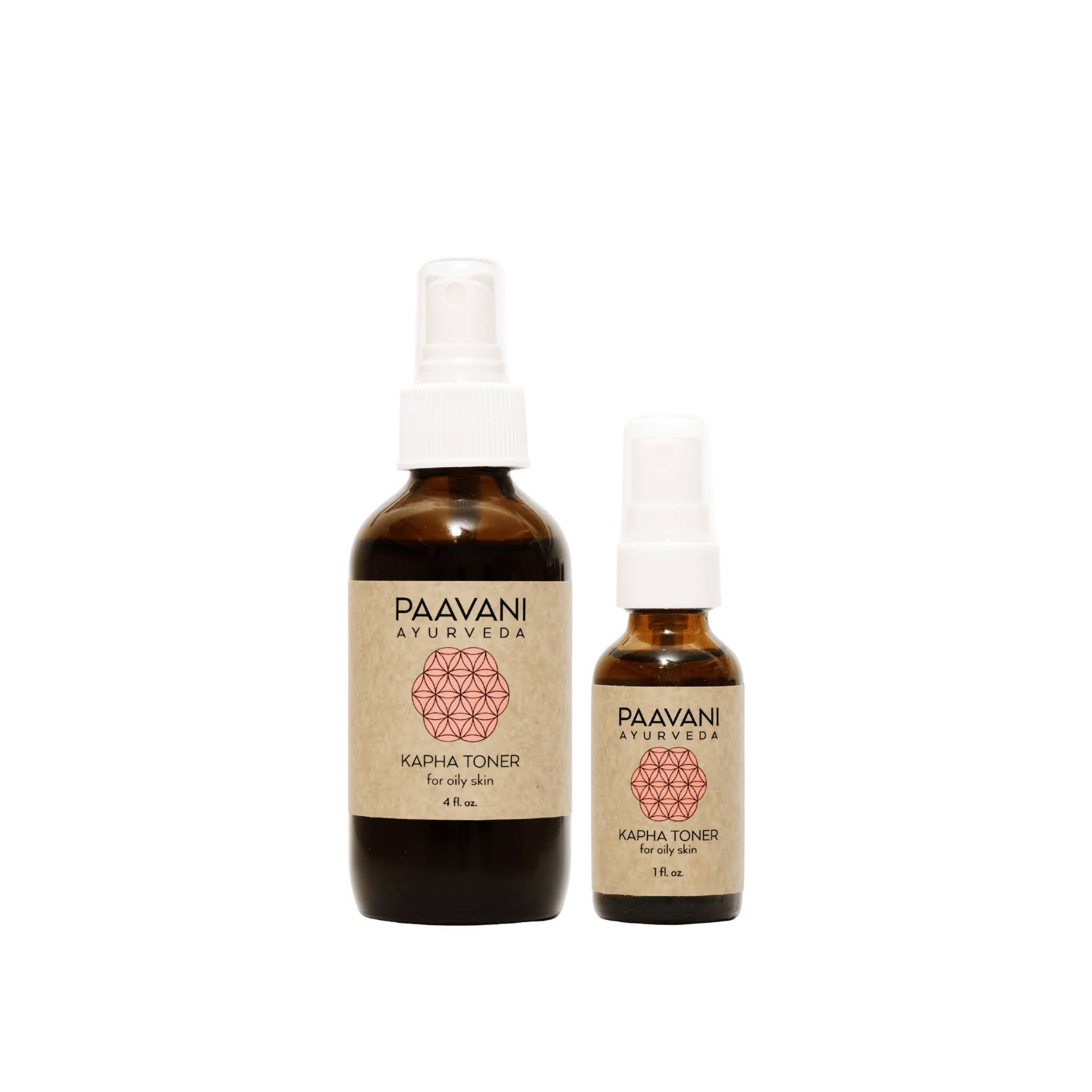 Two bottles of Paavani Ayurveda Kapha Toner on a white background