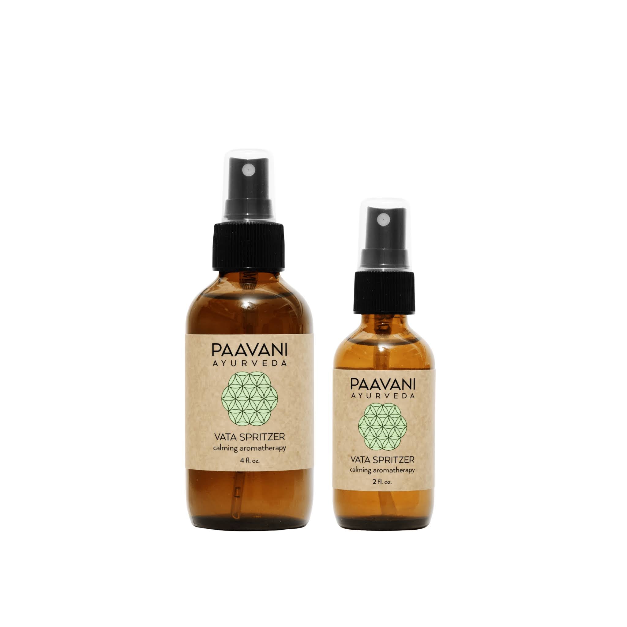 Two bottles of Paavani Ayurveda Vata Spritzer on a white background