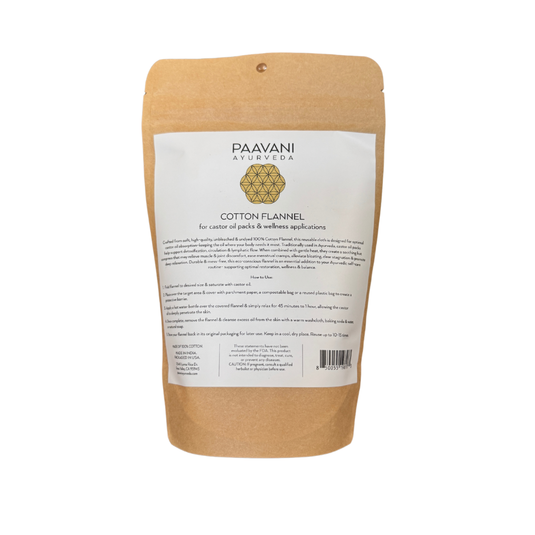 Cotton Flannel | Reusable Cloth for Ayurvedic Castor Oil Pack Rituals