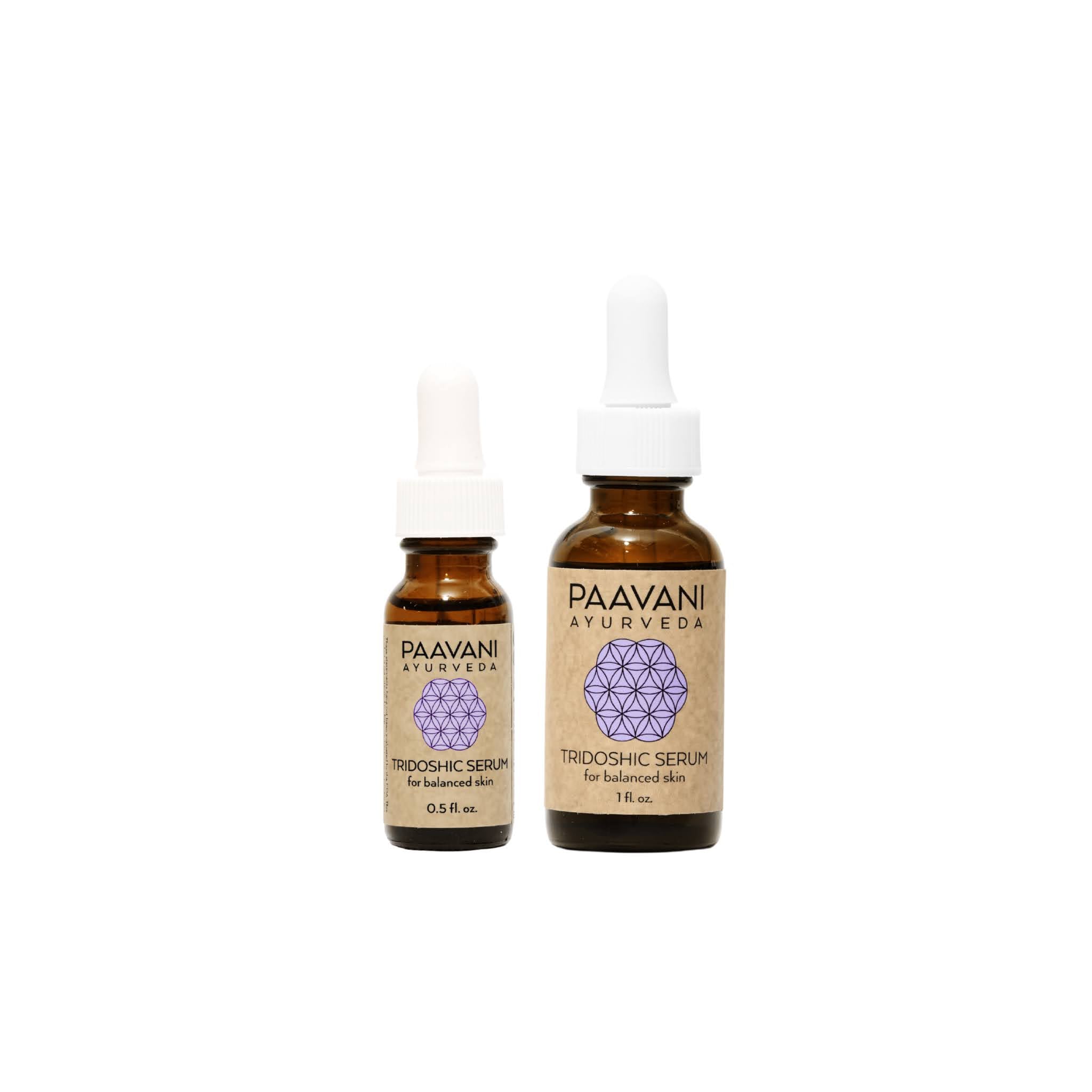 Two bottles of Paavan Ayurveda Tadoshic Serum on a white background