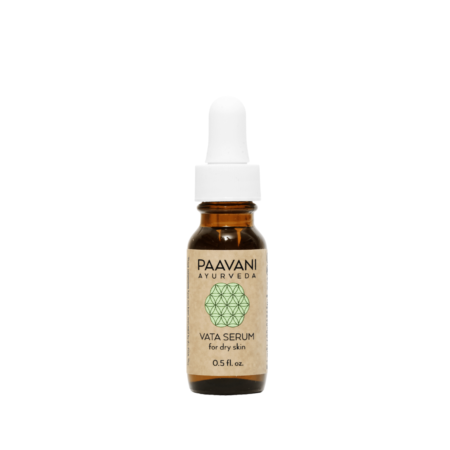 Paavani Ayurveda Vata Serum 0.5oz bottle on a white background