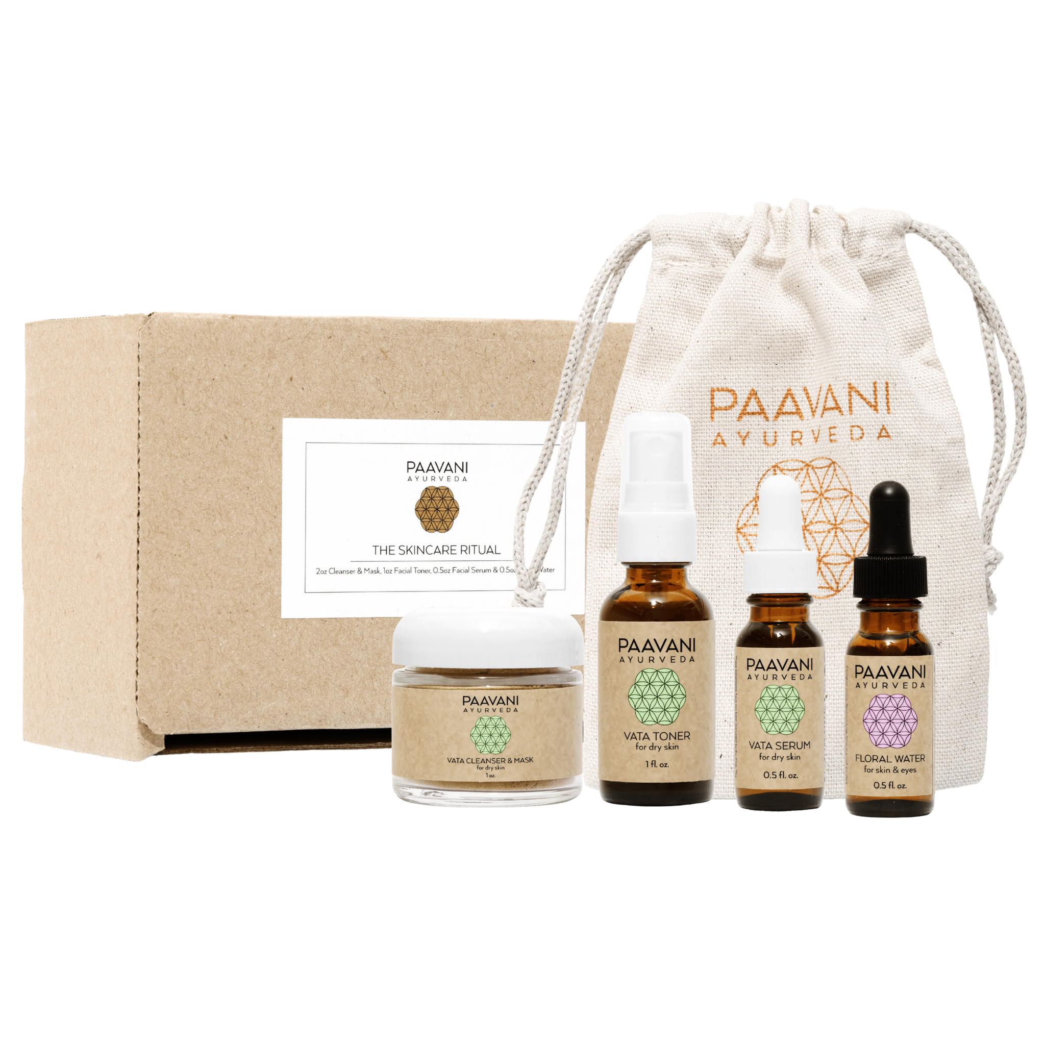 Vata Skincare Ritual | Travel Size Ayurvedic Set for Dry Skin