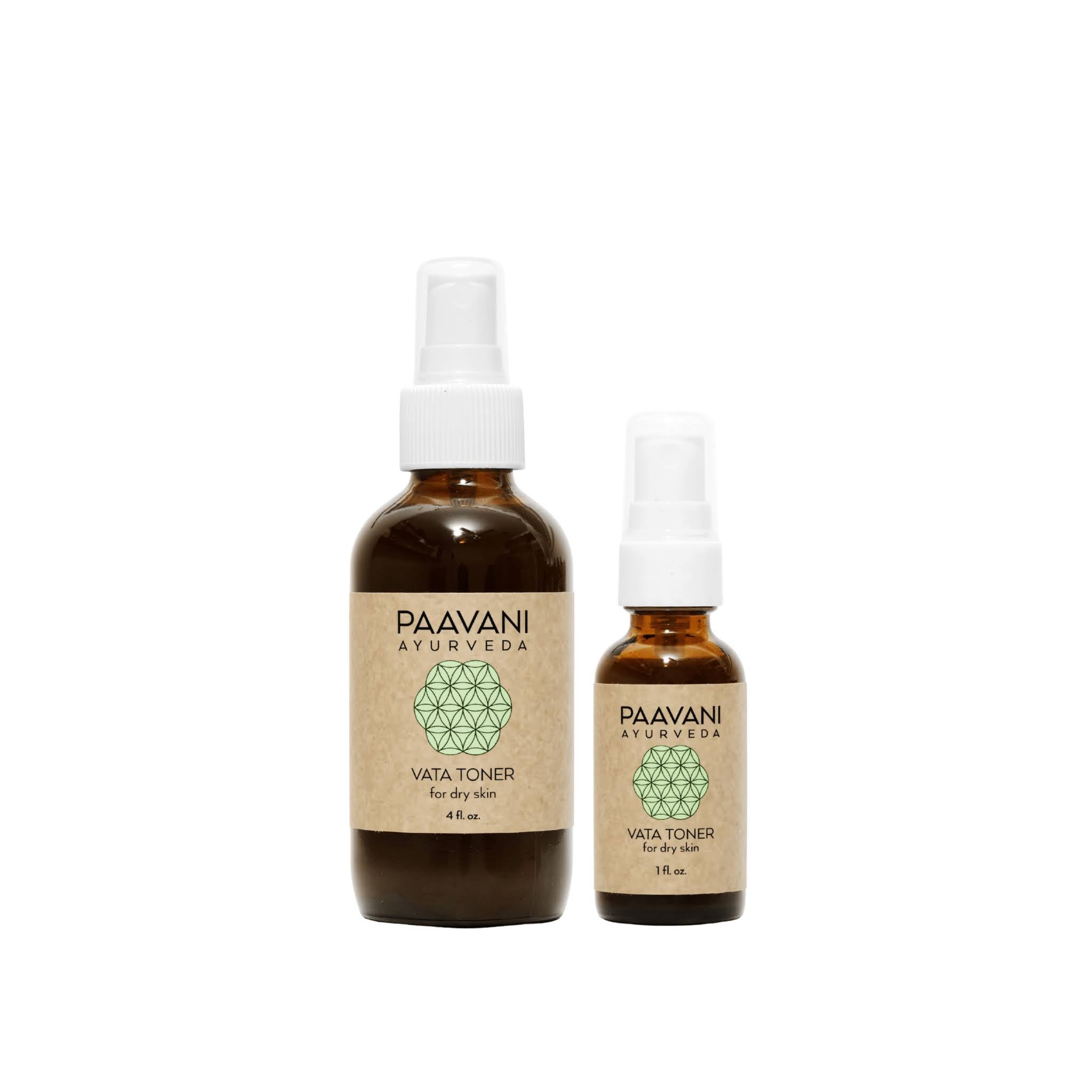 Two bottles of Paavani Ayurveda Vata Toner on a white background