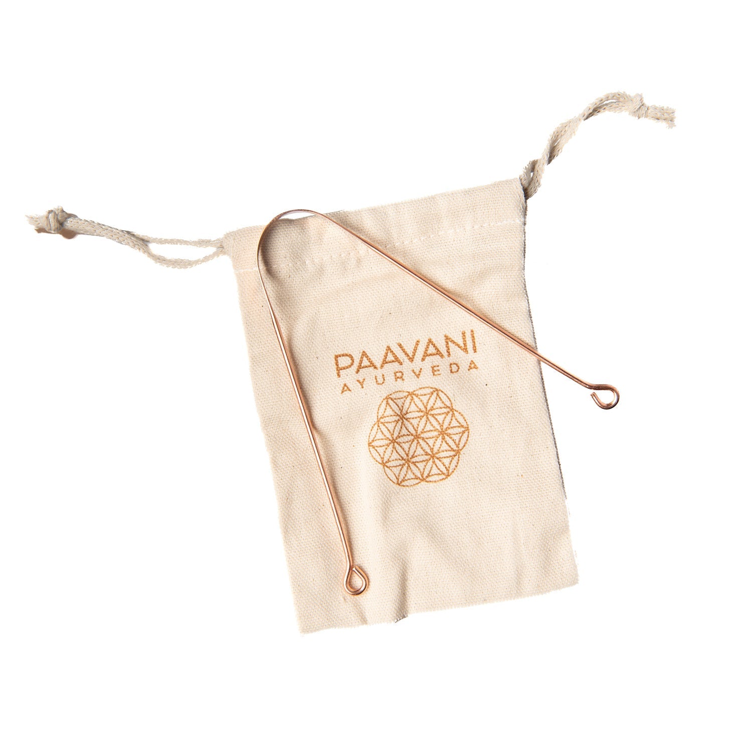 PAAVANI Ayurveda Copper Tongue Cleaner with Cloth Travel Pouch