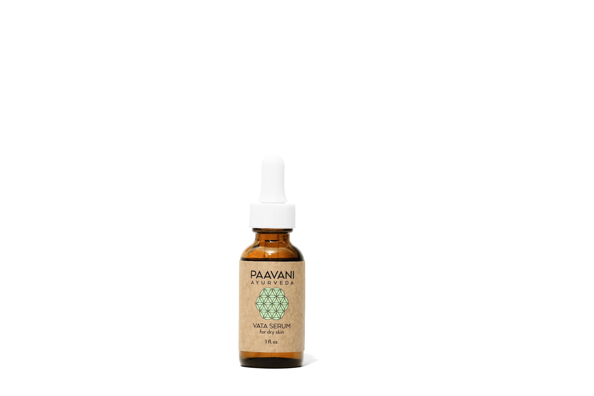 PAAVANI Ayurveda face serum bottle on a white background