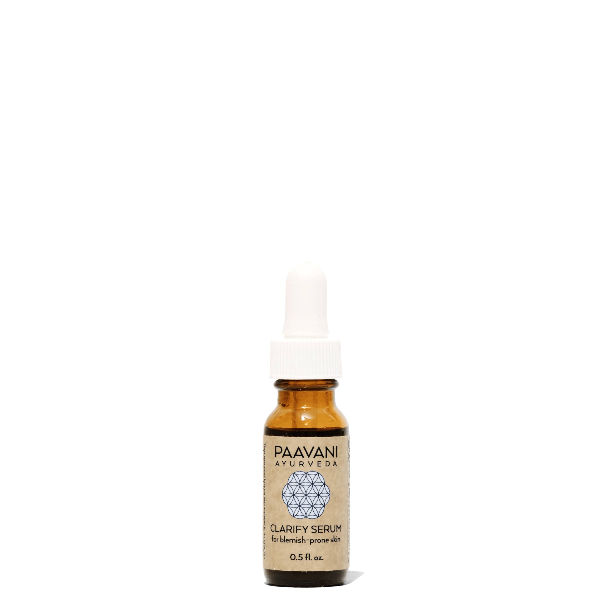 Paavani Ayurveda skincare serum bottle on a white background