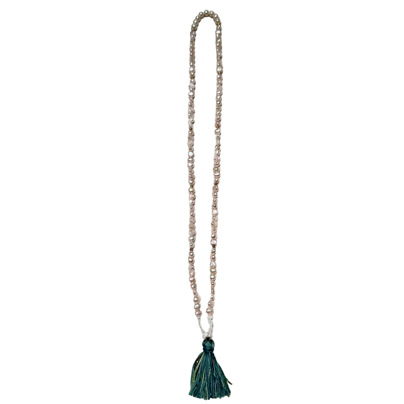 Jyoti Mala | Peach & Silver Pearl Mala for Divine Radiance
