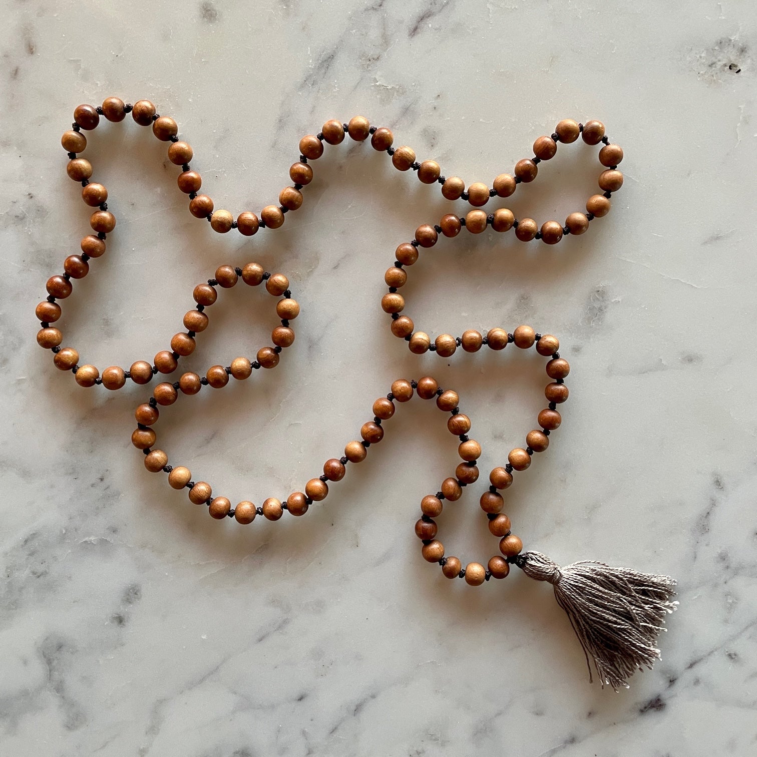 Sandalwood Mala - Cotton Tassel