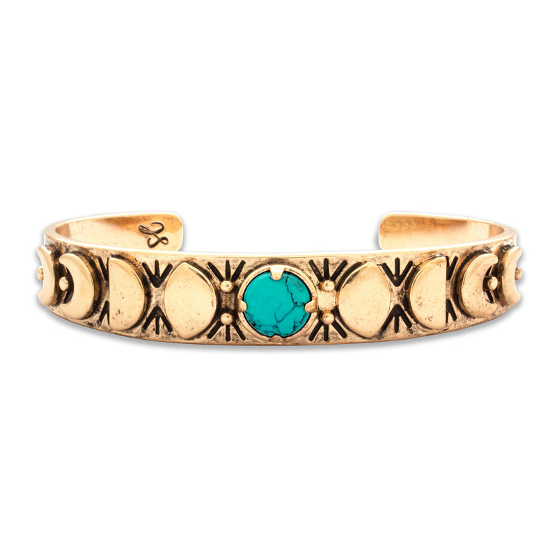 Turquoise Moon Phases Cuff Bracelet