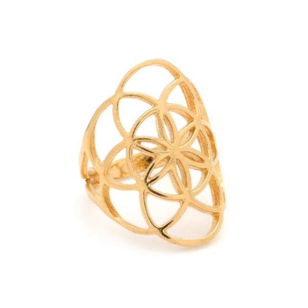Gold Seed of Life Ring